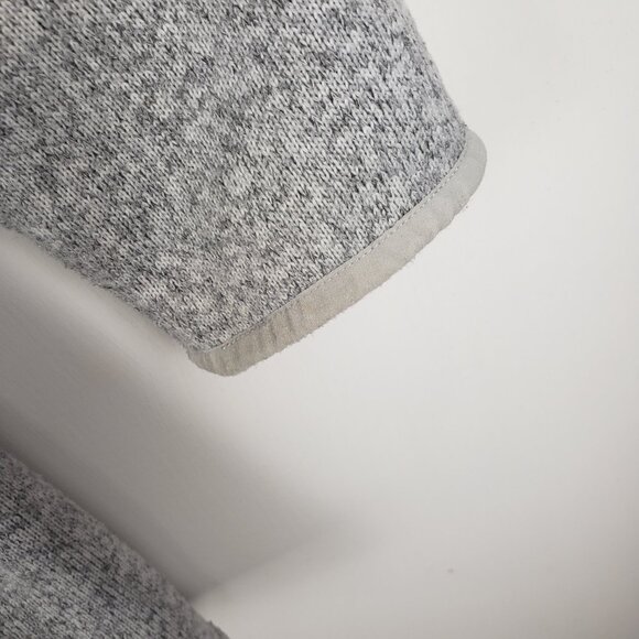 LL Bean Hooded Sweater Fleece Coat Gray Longline Full Zip Jacket Womens Size LP - Picture 6 of 10